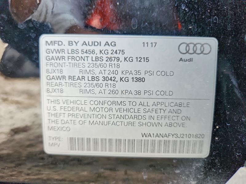 Продажа на аукционе авто 2018 Audi Q5, vin: WA1ANAFY3J2101820, номер лота: 57776006