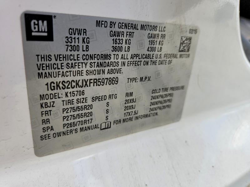 Продажа на аукционе авто 2015 Gmc Yukon, vin: 1GKS2CKJXFR597869, номер лота: 57491256