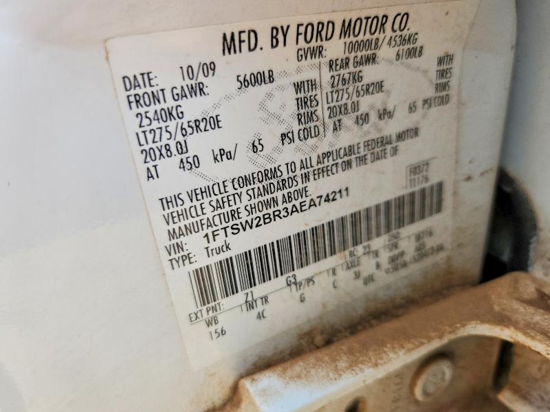 Продажа на аукционе авто 2010 Ford F250, vin: 1FTSW2BR3AEA74211, номер лота: 55503276