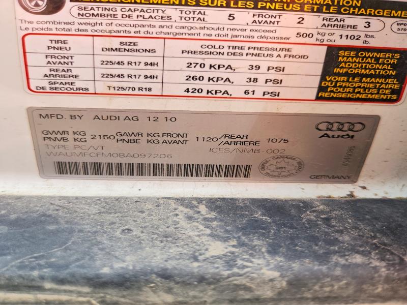 Продажа на аукционе авто 2011 Audi A3, vin: WAUMFCFM0BA097206, номер лота: 58510886