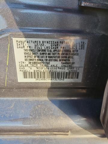 56818456 :رقم المزاد ، 3N1AB8CV4NY317042 vin ، 2022 Nissan Sentra مزاد بيع