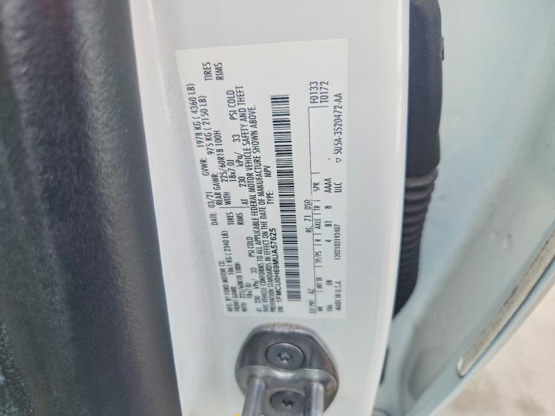 Продажа на аукционе авто 2021 Ford Escape, vin: 1FMCU0H69MUA57625, номер лота: 57294916