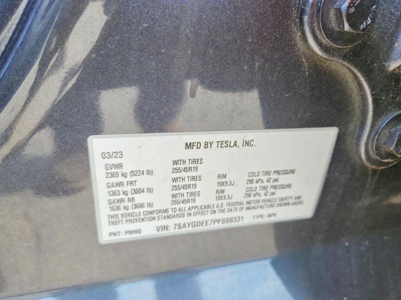 Продажа на аукционе авто 2023 Tesla Model Y, vin: 7SAYGDEE7PF699331, номер лота: 55475666