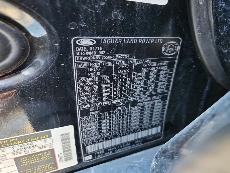 Aukcja sprzedaży 2018 Land Rover Range Rover Velar, vin: SALYL2RV2JA755773, numer aukcji: 52550716