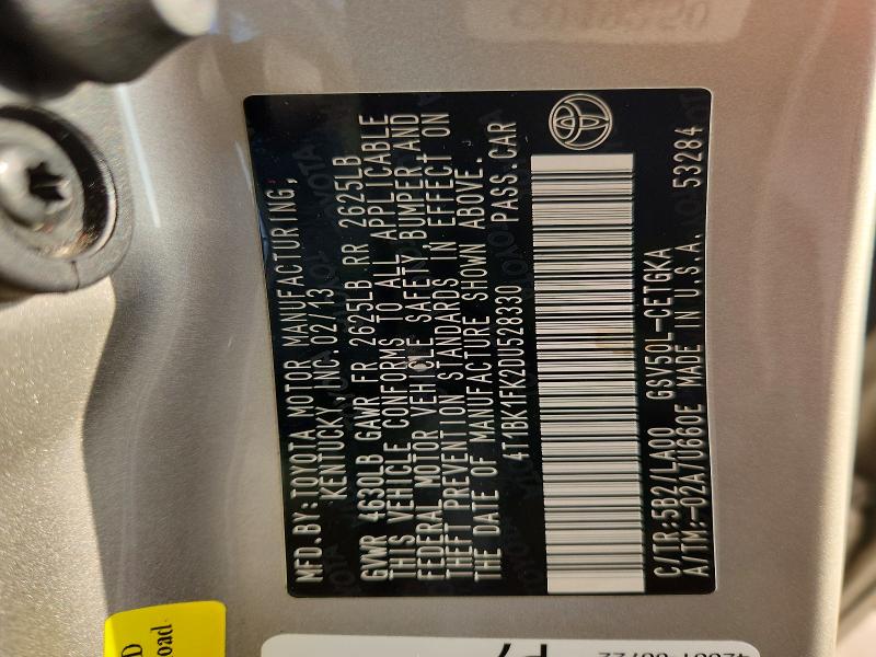 Продажа на аукционе авто 2013 Toyota Camry, vin: 4T1BK1FK2DU528330, номер лота: 57186076