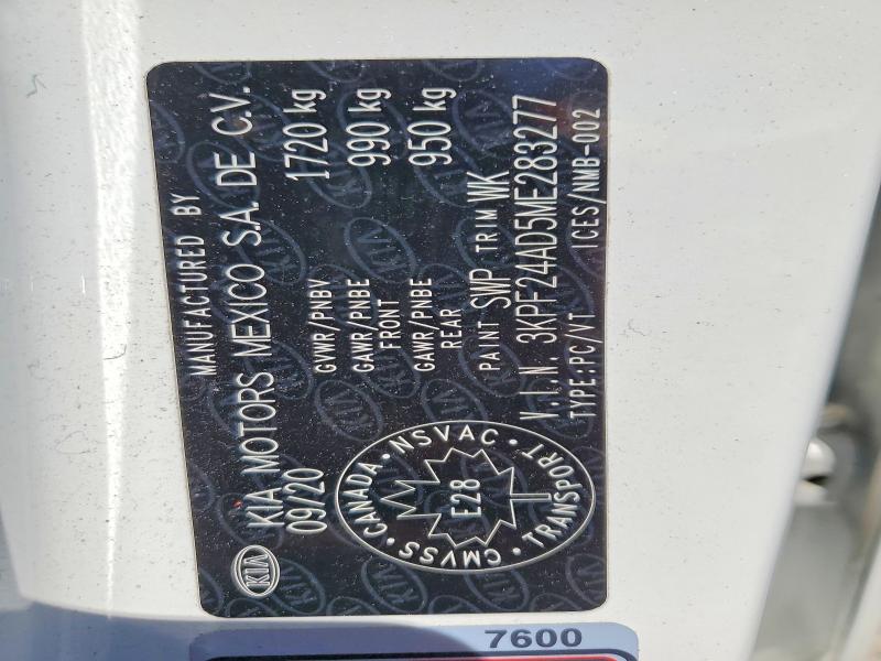 2021 Kia Forte მანქანა იყიდება აუქციონზე, vin: 3KPF24AD5ME283277, აუქციონის ნომერი: 55900356