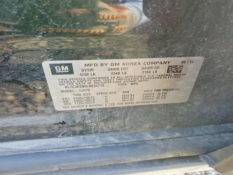 Продажа на аукционе авто 2020 Chevrolet Trax, vin: KL7CJKSB8LB034715, номер лота: 55468436