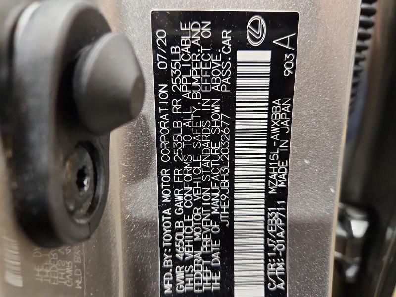 Продаж на аукціоні авто 2020 Lexus Ux, vin: JTHE9JBH3L2032677, номер лоту: 57361126