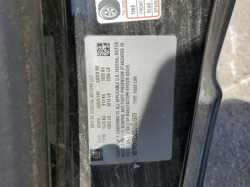 2016 Chevrolet Camaro მანქანა იყიდება აუქციონზე, vin: 1G1FD1RS2G0127375, აუქციონის ნომერი: 56253766