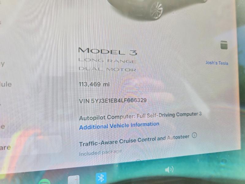 Aukcja sprzedaży 2020 Tesla Model 3, vin: 5YJ3E1EB4LF666329, numer aukcji: 85456225