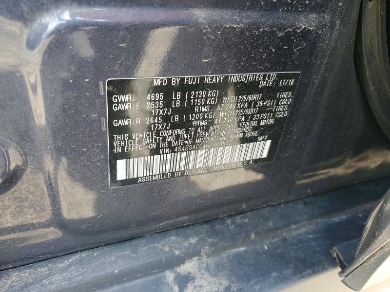 57260456 :رقم المزاد ، 4S4BSACC4H3308812 vin ، 2017 Subaru Outback مزاد بيع