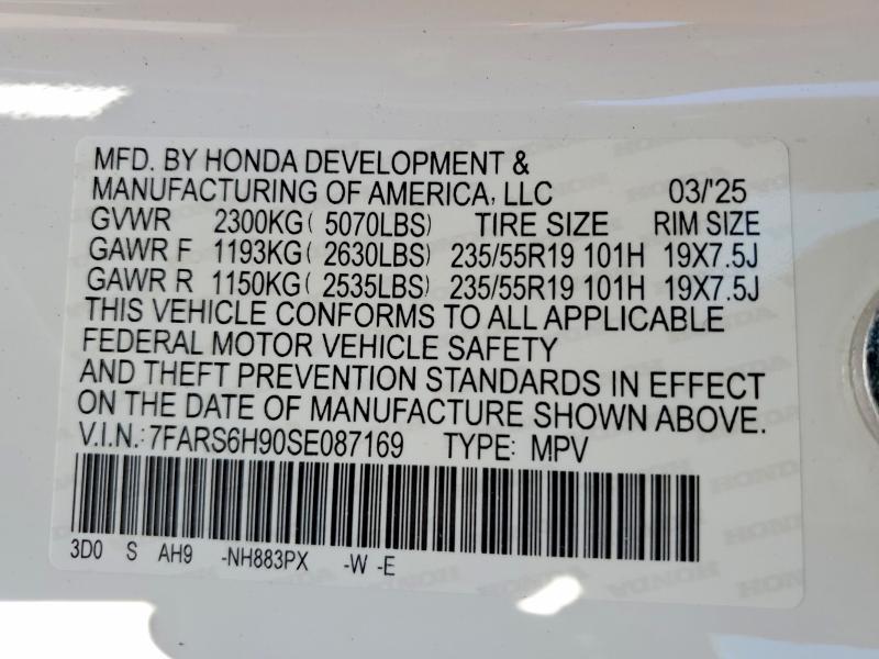 Продаж на аукціоні авто 2025 Honda Cr-v, vin: 7FARS6H90SE087169, номер лоту: 55945636
