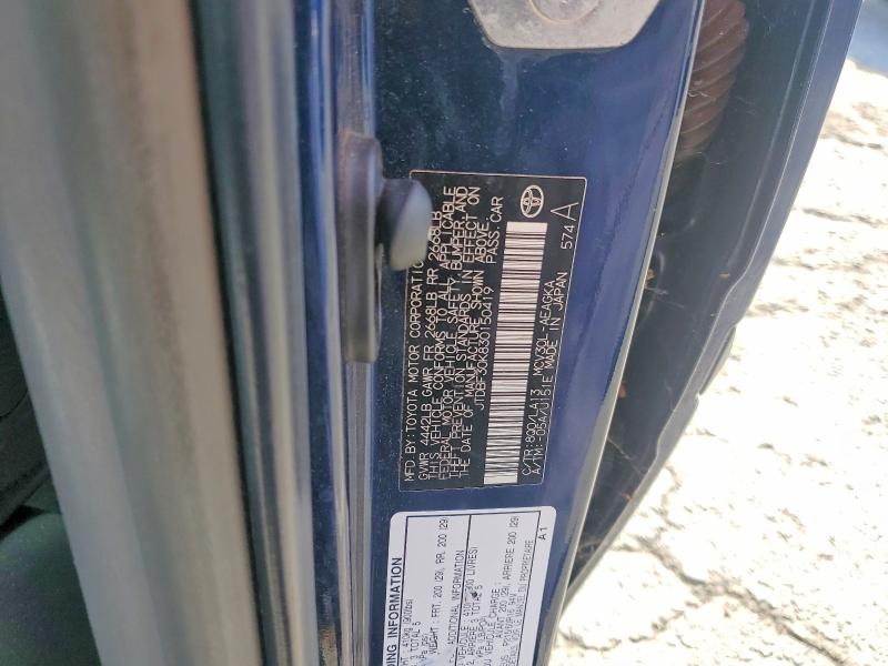 Aukcja sprzedaży 2003 Toyota Camry, vin: JTDBF30K830150419, numer aukcji: 56086976