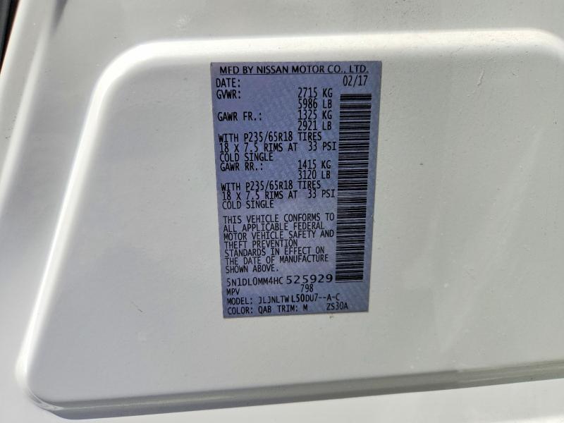 57340266 :رقم المزاد ، 5N1DL0MM4HC525929 vin ، 2017 Infiniti Qx60 مزاد بيع