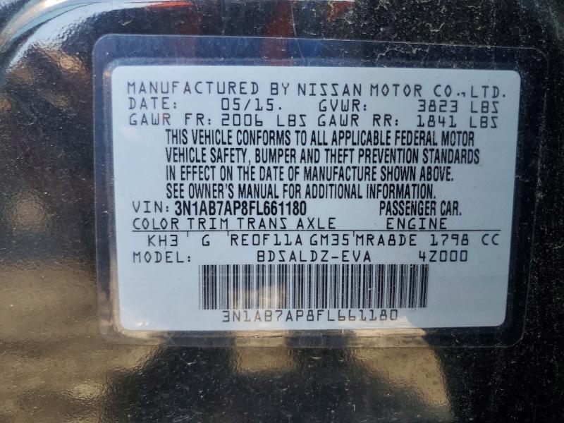 Aukcja sprzedaży 2015 Nissan Sentra, vin: 3N1AB7AP8FL661180, numer aukcji: 57017246