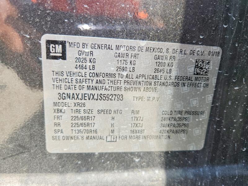 Продажа на аукционе авто 2018 Chevrolet Equinox, vin: 3GNAXJEVXJS592793, номер лота: 55869626