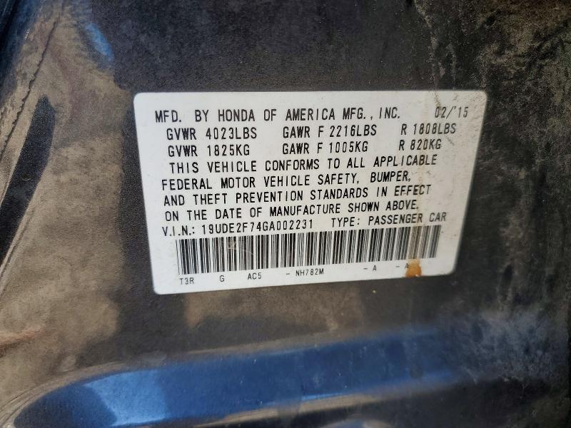 58603356 :رقم المزاد ، 19UDE2F74GA002231 vin ، 2016 Acura Ilx مزاد بيع