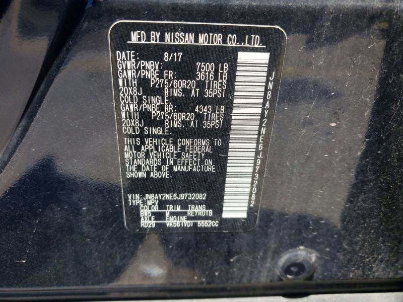 55779406 :رقم المزاد ، JN8AY2NE6J9732082 vin ، 2018 Nissan Armada مزاد بيع