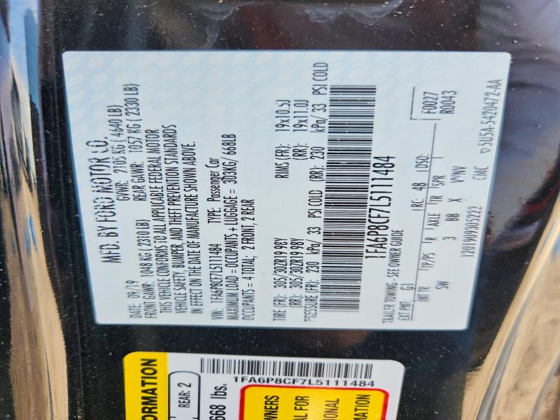 Продаж на аукціоні авто 2020 Ford Mustang, vin: 1FA6P8CF7L5111484, номер лоту: 56683646
