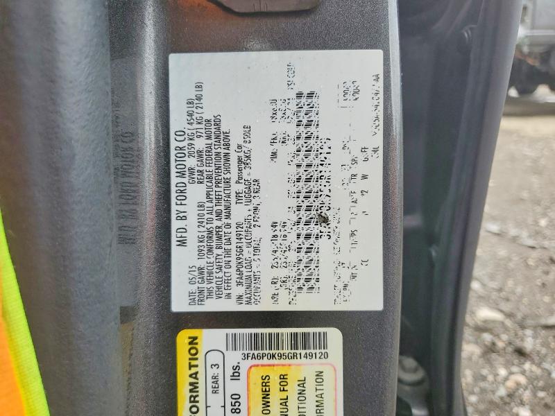 2016 Ford Fusion მანქანა იყიდება აუქციონზე, vin: 3FA6P0K95GR149120, აუქციონის ნომერი: 56845636