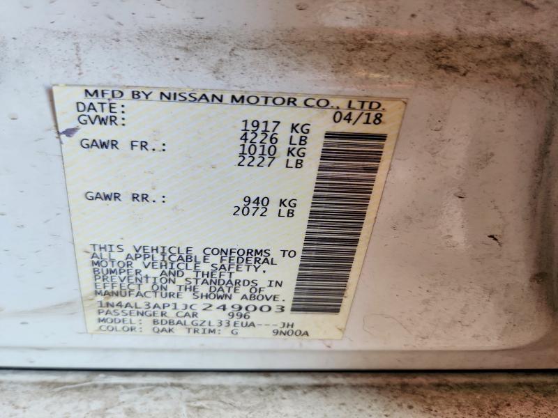 Aukcja sprzedaży 2018 Nissan Altima, vin: 1N4AL3AP1JC249003, numer aukcji: 56650976