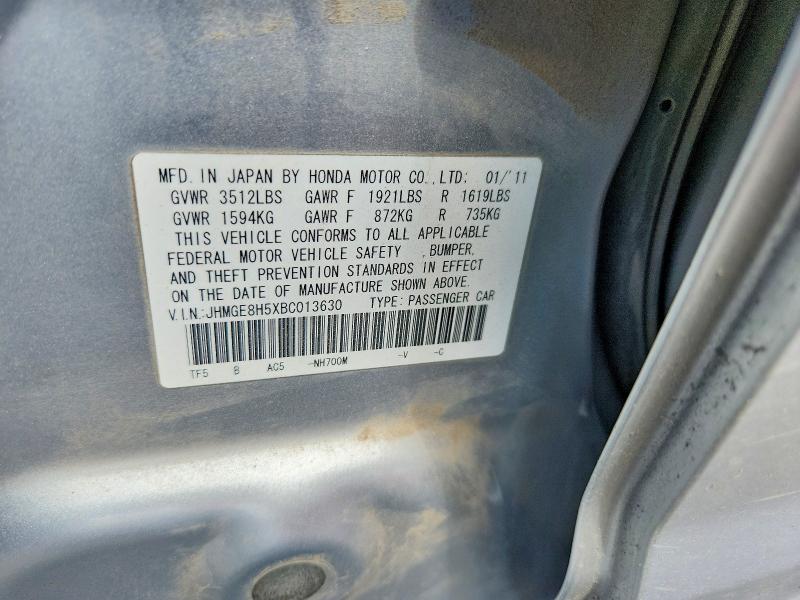 Auction sale of the 2011 Honda Fit, vin: JHMGE8H5XBC013630, lot number: 55758906