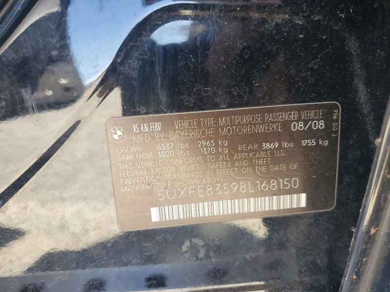 Продаж на аукціоні авто 2008 Bmw X5, vin: 5UXFE83598L168150, номер лоту: 55526876
