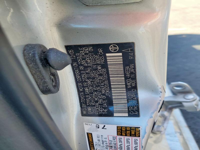 Aukcja sprzedaży 2006 Toyota Prius, vin: JTDKB20U867065938, numer aukcji: 56688366