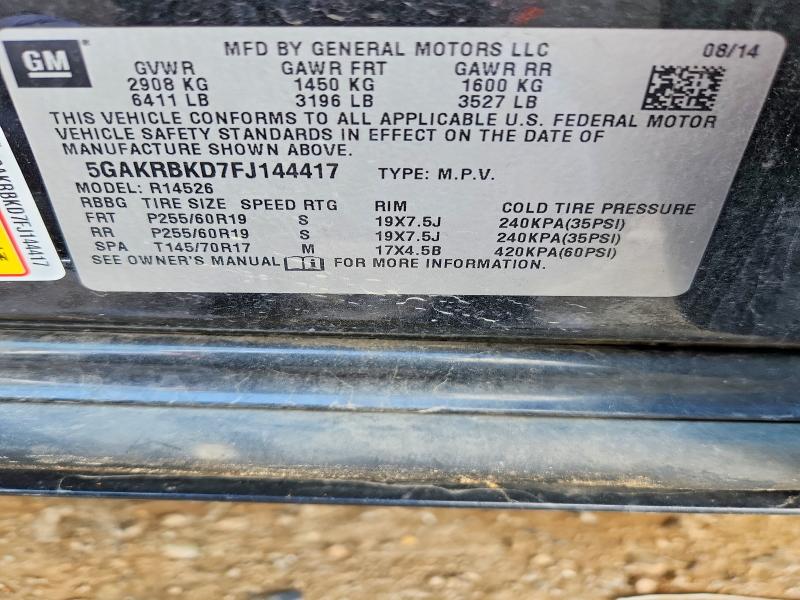 Продажа на аукционе авто 2015 Buick Enclave, vin: 5GAKRBKD7FJ144417, номер лота: 57519476