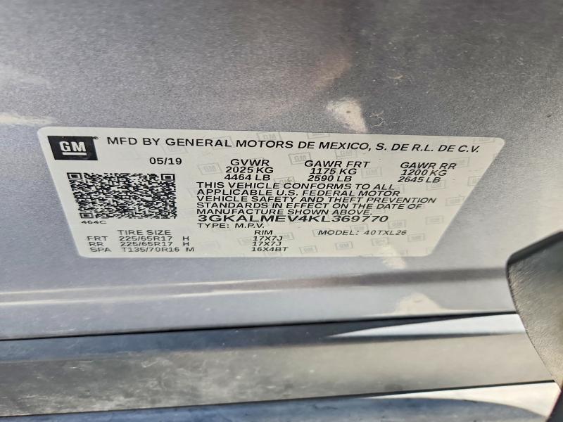 58134096 :رقم المزاد ، 3GKALMEV4KL369770 vin ، 2019 Gmc Terrain مزاد بيع