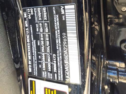 59201046 :رقم المزاد ، 4JGDA5JB6DA229659 vin ، 2013 Mercedes-benz Ml مزاد بيع