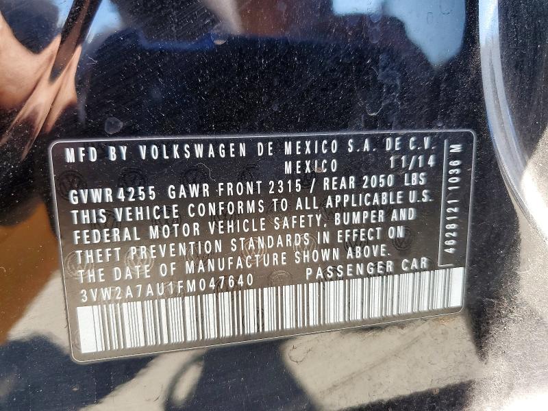 Aukcja sprzedaży 2015 Volkswagen Golf, vin: 3VW2A7AU1FM047640, numer aukcji: 56832046