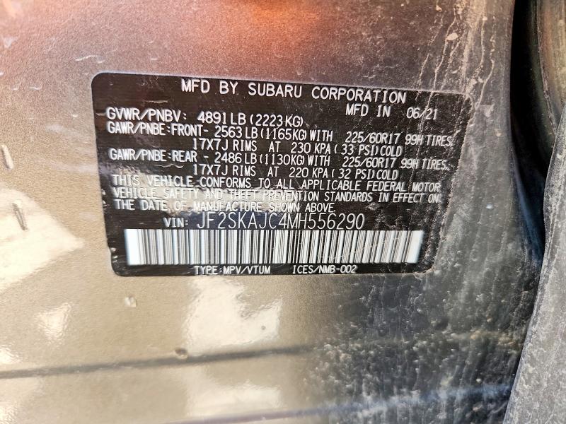 Aukcja sprzedaży 2021 Subaru Forester, vin: JF2SKAJC4MH556290, numer aukcji: 57388206
