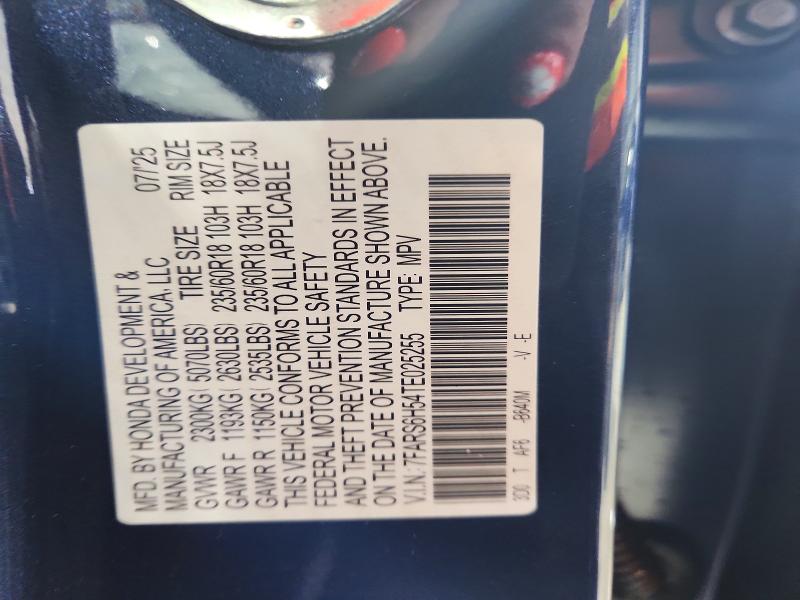 56583116 :رقم المزاد ، 7FARS6H54TE025255 vin ، 2026 Honda Cr-v مزاد بيع