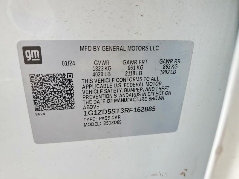 Aukcja sprzedaży 2024 Chevrolet Malibu, vin: 1G1ZD5ST3RF162885, numer aukcji: 57084516