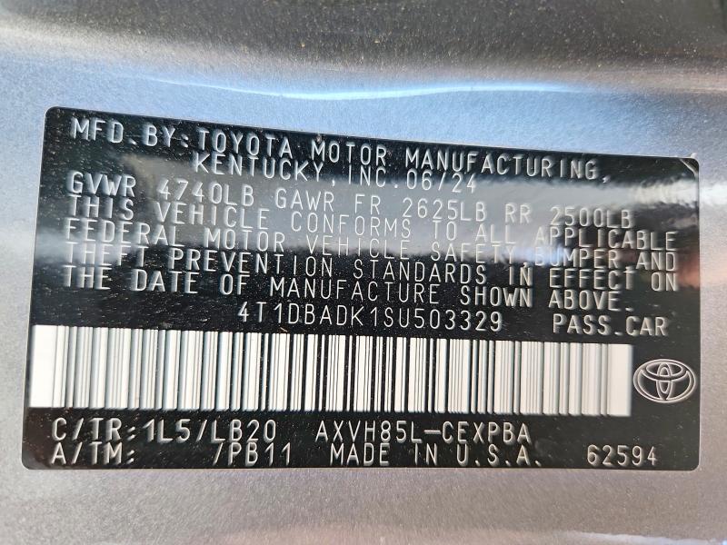 56720726 :رقم المزاد ، 4T1DBADK1SU503329 vin ، 2025 Toyota Camry مزاد بيع