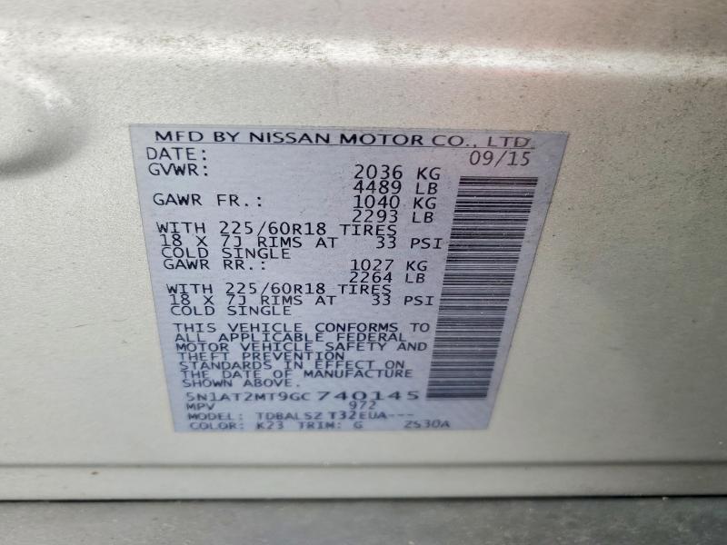 Aukcja sprzedaży 2016 Nissan Rogue, vin: 5N1AT2MT9GC740145, numer aukcji: 59236526