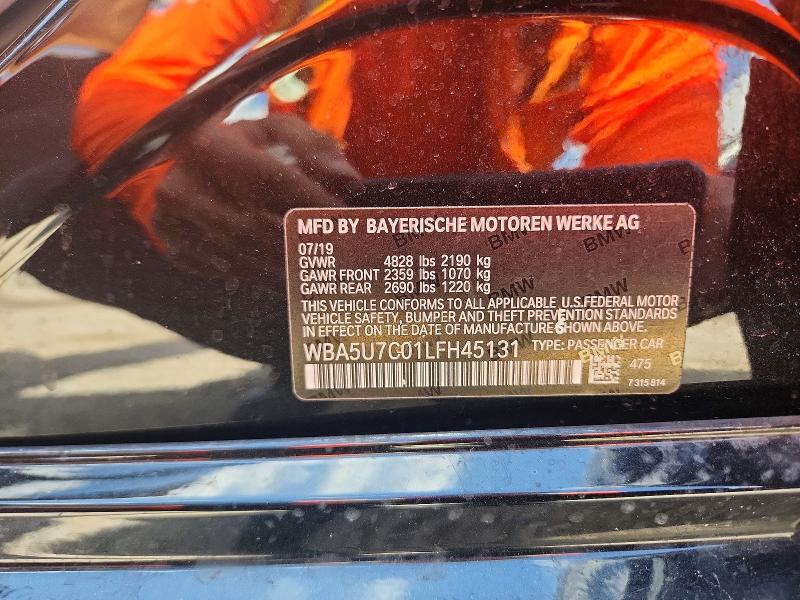 59067626 :رقم المزاد ، WBA5U7C01LFH45131 vin ، 2020 Bmw M340i مزاد بيع