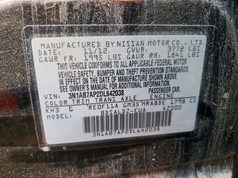56376746 :رقم المزاد ، 3N1AB7AP2DL642038 vin ، 2013 Nissan Sentra مزاد بيع