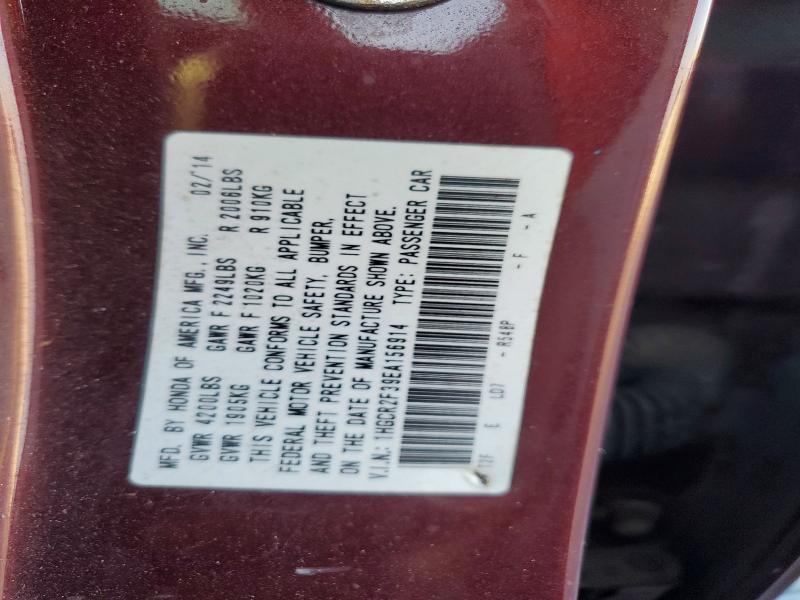 Aukcja sprzedaży 2014 Honda Accord, vin: 1HGCR2F39EA156914, numer aukcji: 58882776