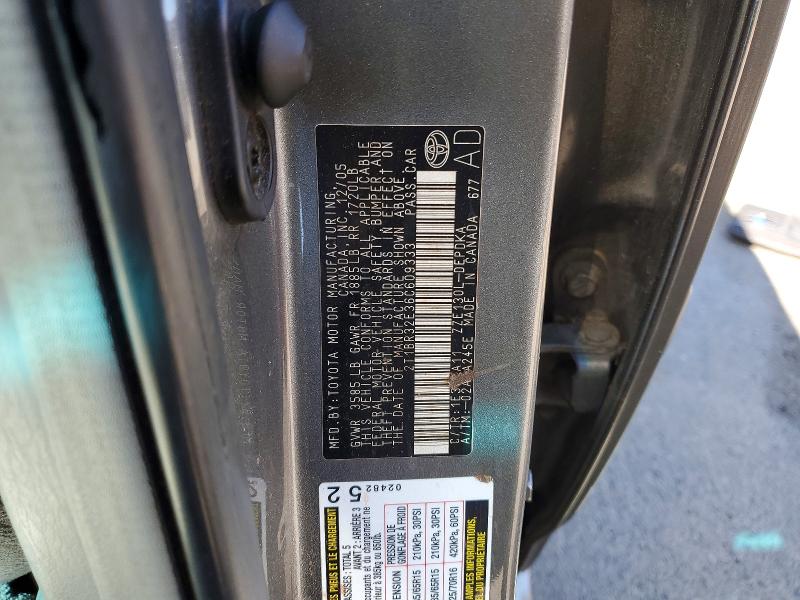 Aukcja sprzedaży 2006 Toyota Corolla, vin: 2T1BR32E36C609333, numer aukcji: 55833906