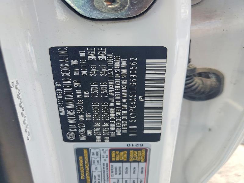 Aukcja sprzedaży 2020 Kia Sorento, vin: 5XYPG4A51LG690562, numer aukcji: 58008626