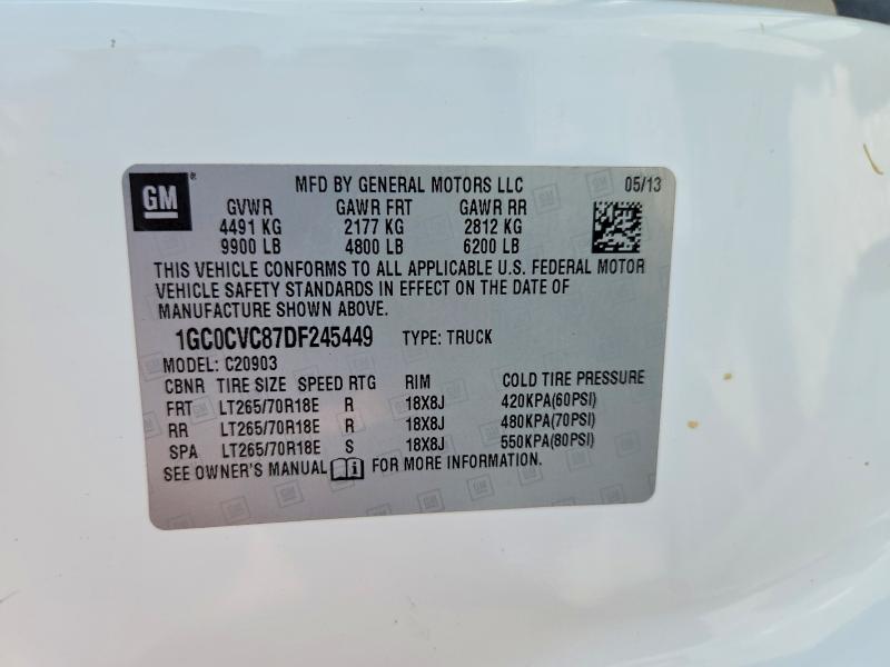 Aukcja sprzedaży 2013 Chevrolet Silverado, vin: 1GC0CVC87DF245449, numer aukcji: 56828316