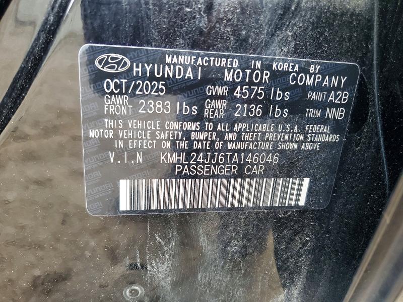 Продажа на аукционе авто 2026 Hyundai Sonata Hybrid, vin: KMHL24JJ6TA146046, номер лота: 57032696