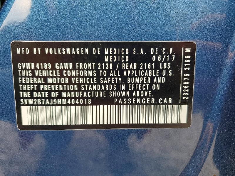 Продажа на аукционе авто 2017 Volkswagen Jetta, vin: 3VW2B7AJ9HM404018, номер лота: 56407666
