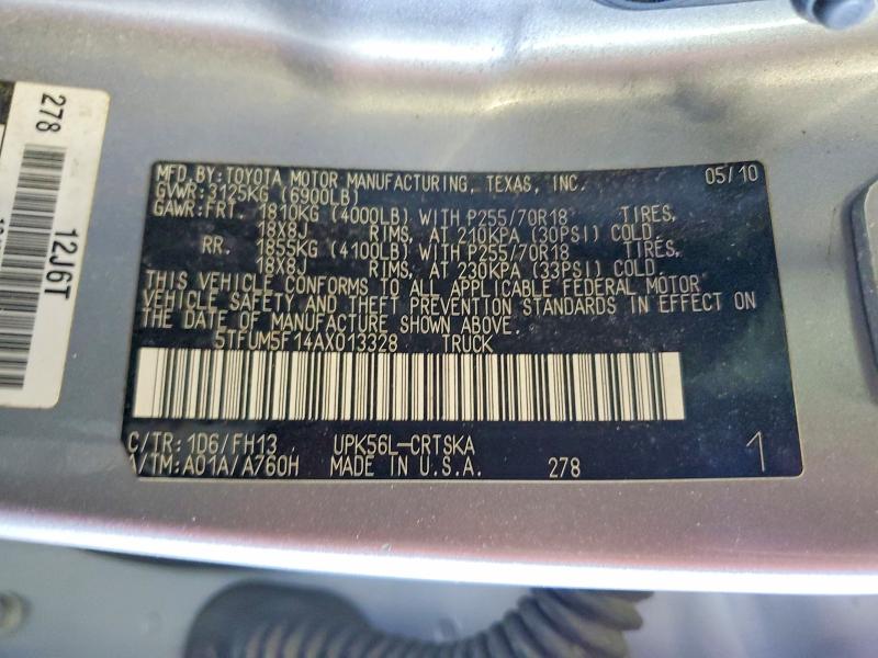 Продажа на аукционе авто 2010 Toyota Tundra, vin: 5TFUM5F14AX013328, номер лота: 56987326
