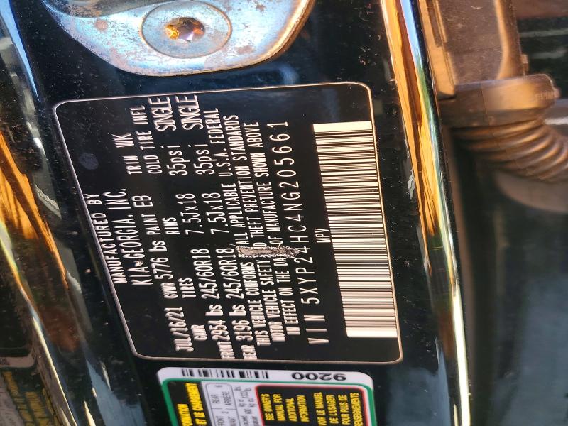 58803016 :رقم المزاد ، 5XYP24HC4NG205661 vin ، 2022 Kia Telluride مزاد بيع