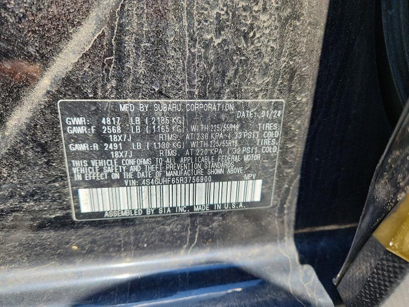 58425036 :رقم المزاد ، 4S4GUHF65R3756900 vin ، 2024 Subaru Crosstrek مزاد بيع