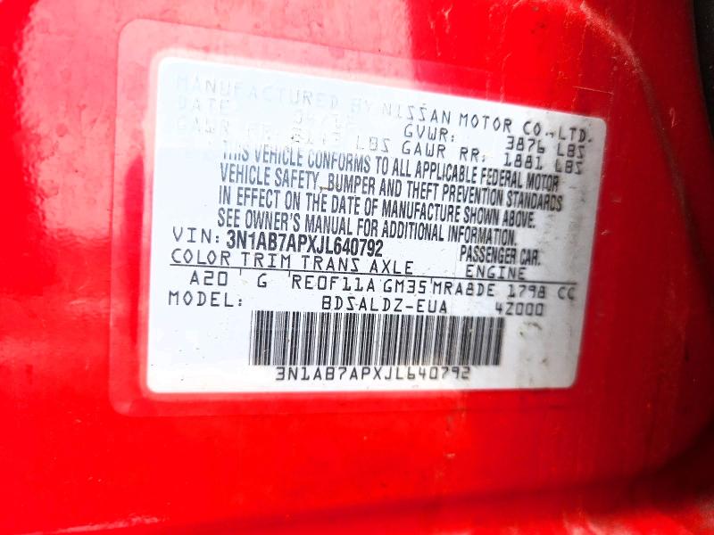 Aukcja sprzedaży 2018 Nissan Sentra, vin: 3N1AB7APXJL640792, numer aukcji: 55352676
