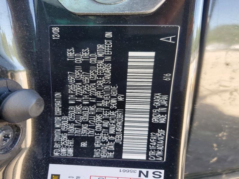 Aukcja sprzedaży 2009 Toyota 4runner, vin: JTEBU14R49K038971, numer aukcji: 56326906